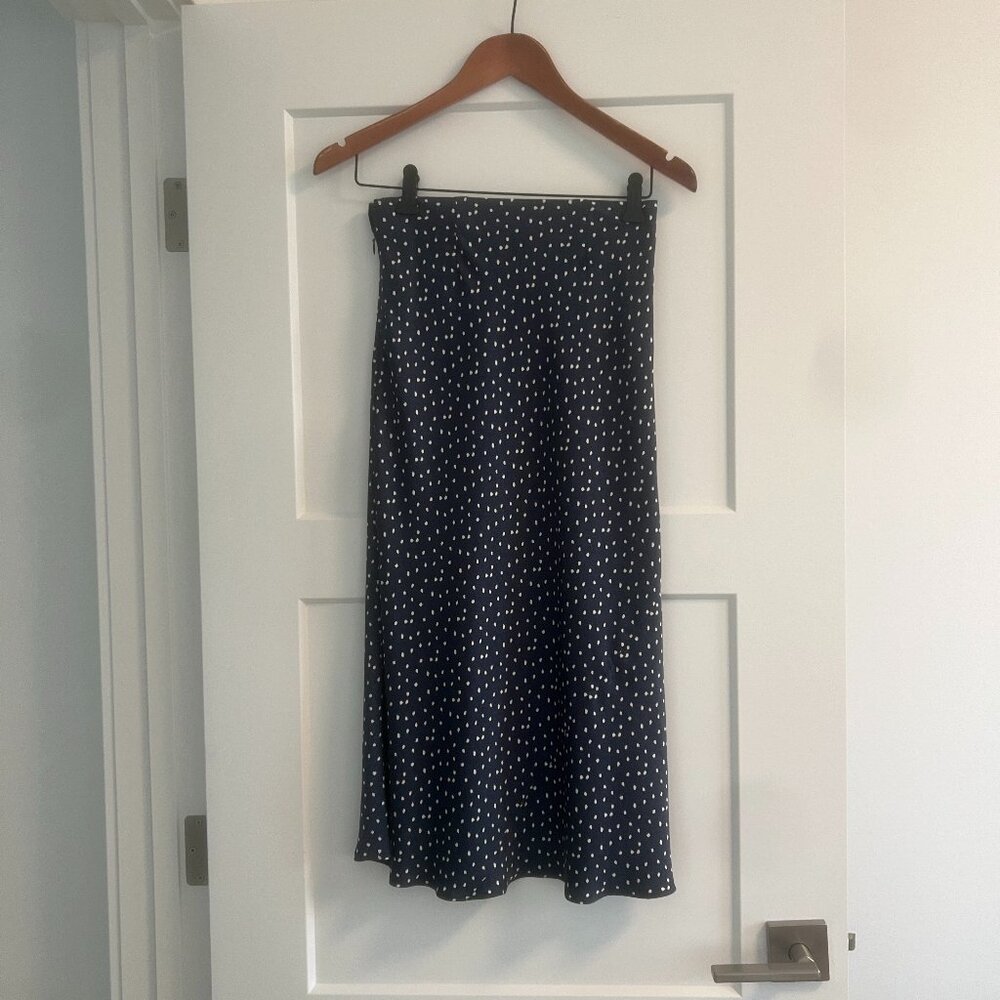 Aritzia Blue and White Polkadot Skirt